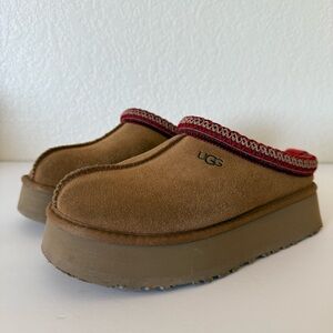 UGG Women's Tazz II Slippers Chestnut Suede Shoes Platform Sz 8 S/N 1122553